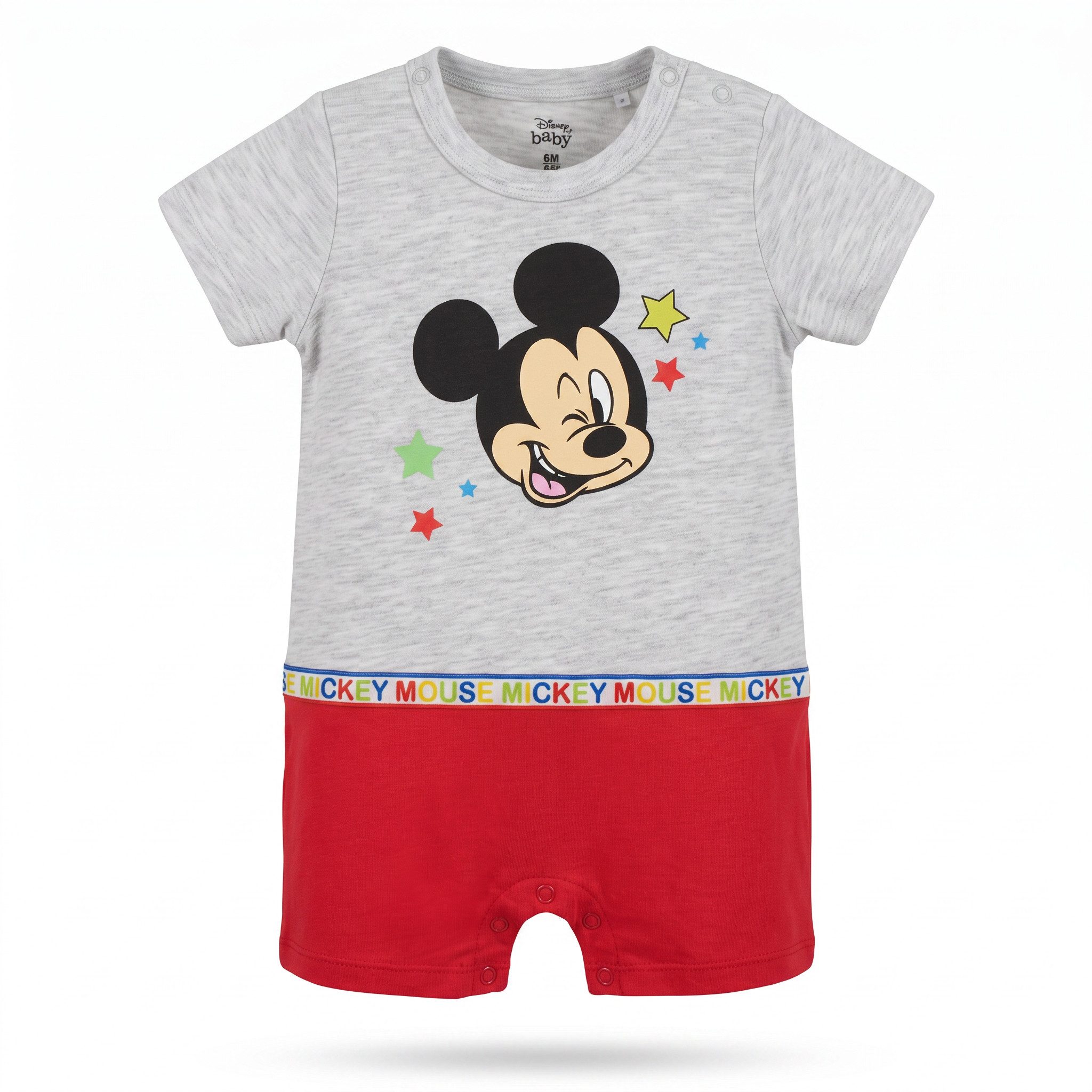 Disney Strampler Disney Mickey Maus Baby Kleinkind kurzarm Body Strampler 100% Baumwolle, Gr. 62 bis 92