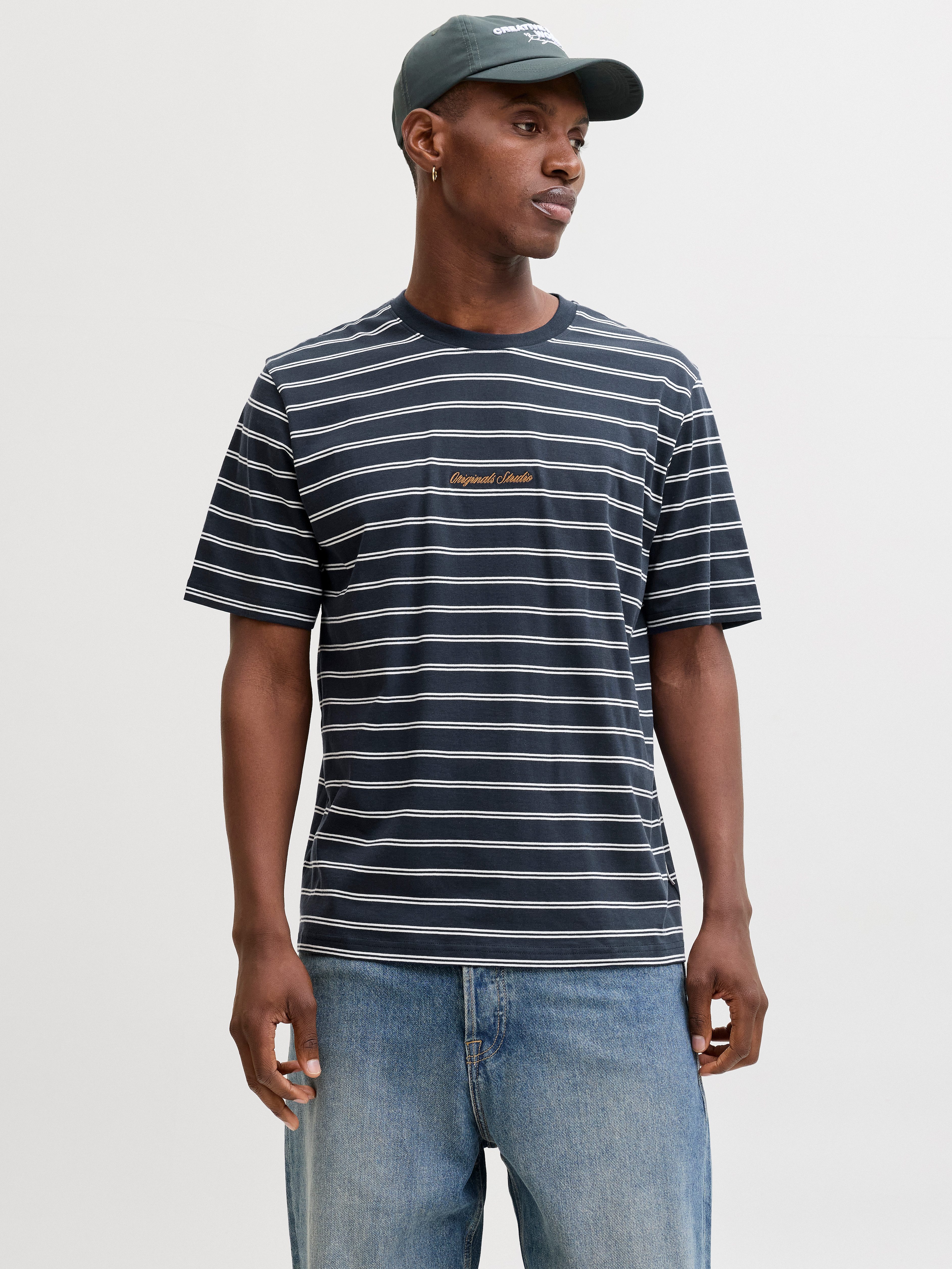 Jack & Jones T-Shirt JORNORREBRO STRIPE TEE SS CN LN Baumwolle, relaxed fit