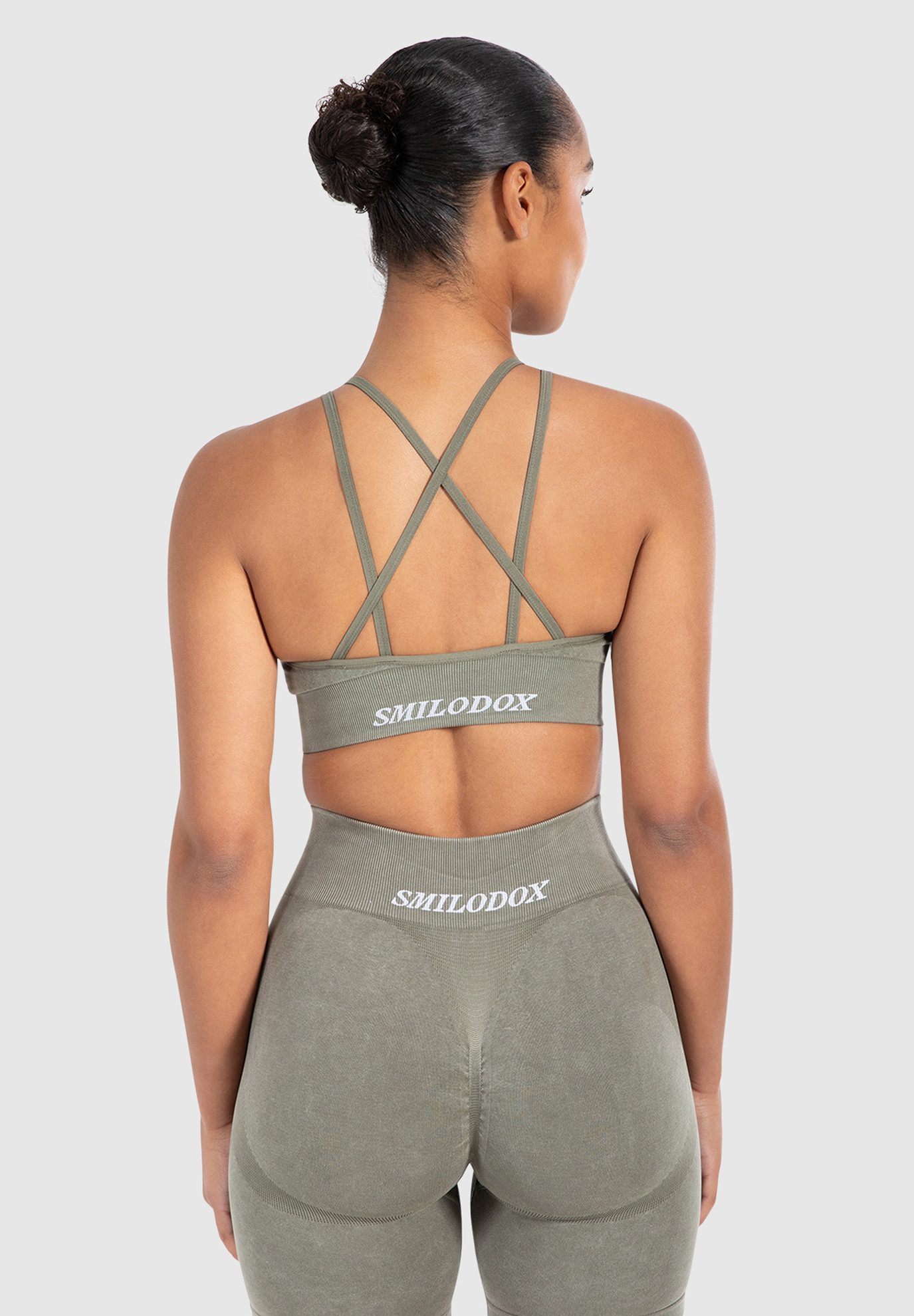 Smilodox Sport-BH Batik Acid Cross, Sport Bra Scrunch V-Ausschnitt Fester H günstig online kaufen