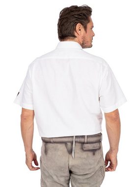 OS-Trachten Trachtenhemd Trachtenhemd DIRK Sticklegende Halbarm weiss (Regu