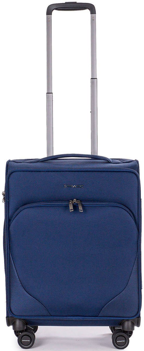 Stratic Weichgepäck-Trolley Mix S, blue, 4 Rollen, Handgepäck Reisekoffer Reisegepäck TSA-Zahlenschloss
