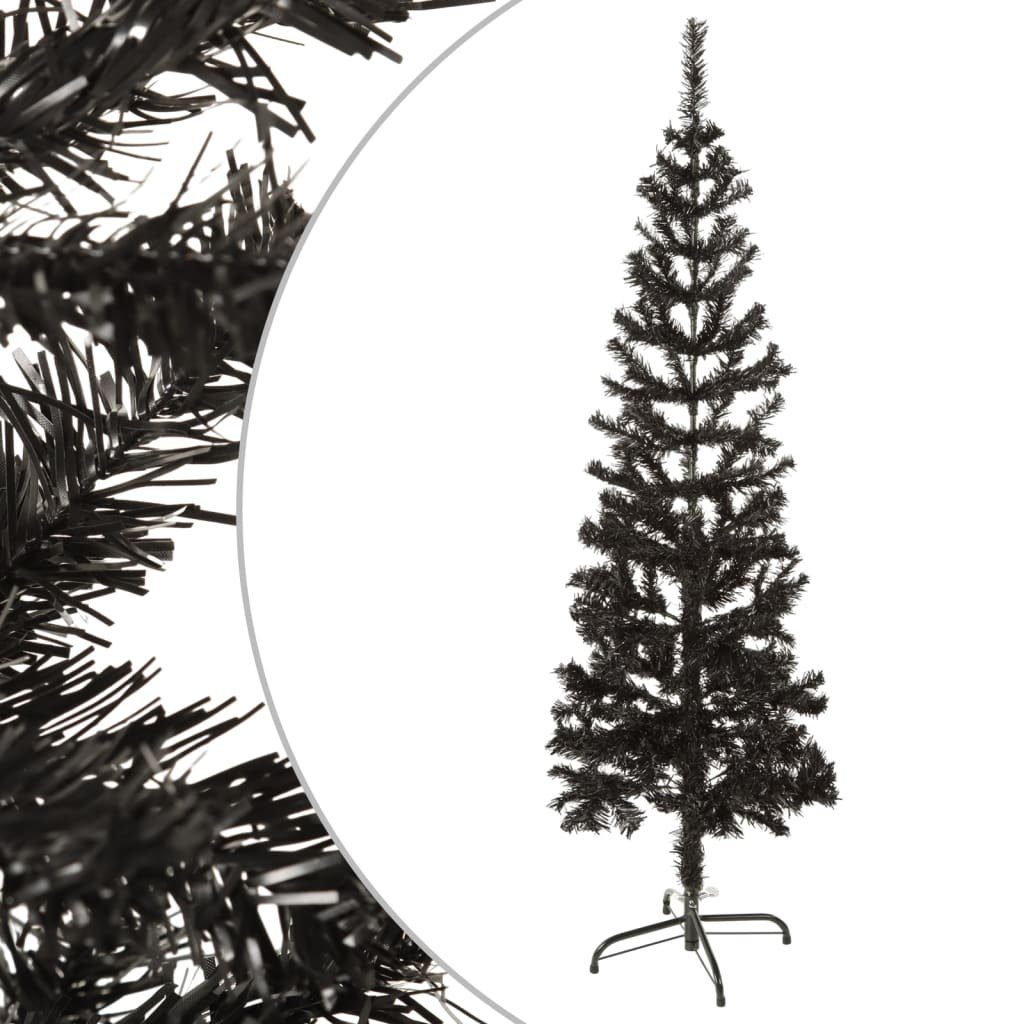 vidaXL Künstlicher Weihnachtsbaum Schlanker Weihnachtsbaum Schwarz 150 cm