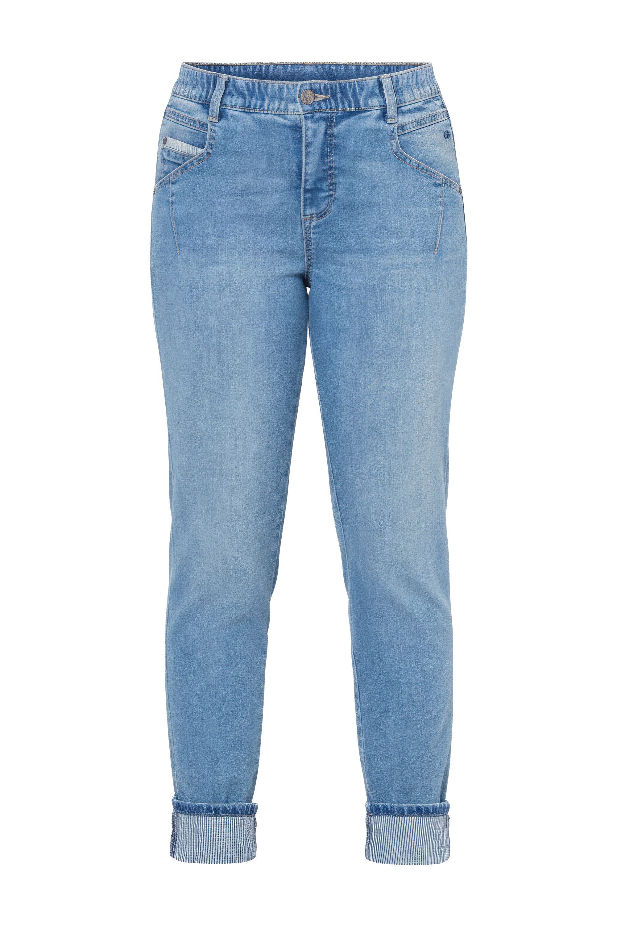 Röhrenjeans Jeans Slim Fit Streifen-Details