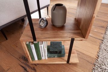 KADIMA DESIGN Beistelltisch Holztisch für Zuhause: Modernes Design mit Massivholz & Edelstahl
