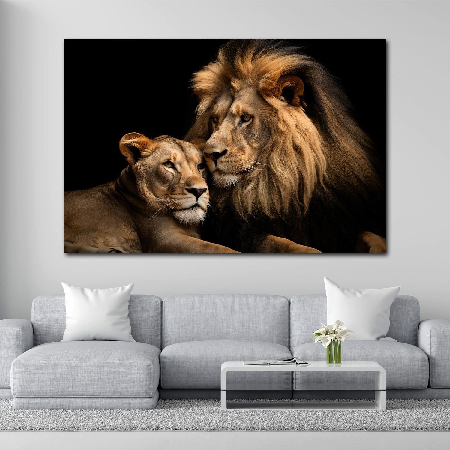 Artedinoi Leinwandbild Beautiful Lions Löwen Wandbild günstig online kaufen