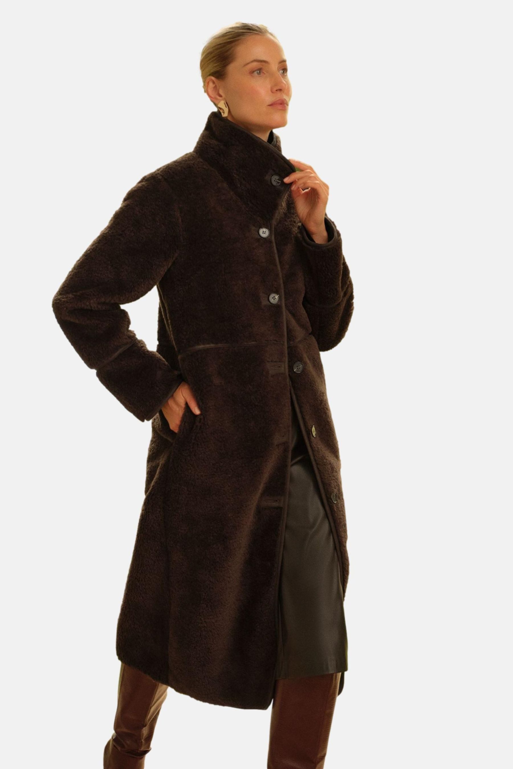 Love & Roses Langmantel Love & Roses Shearling-Mantel, Petite (1-tlg)