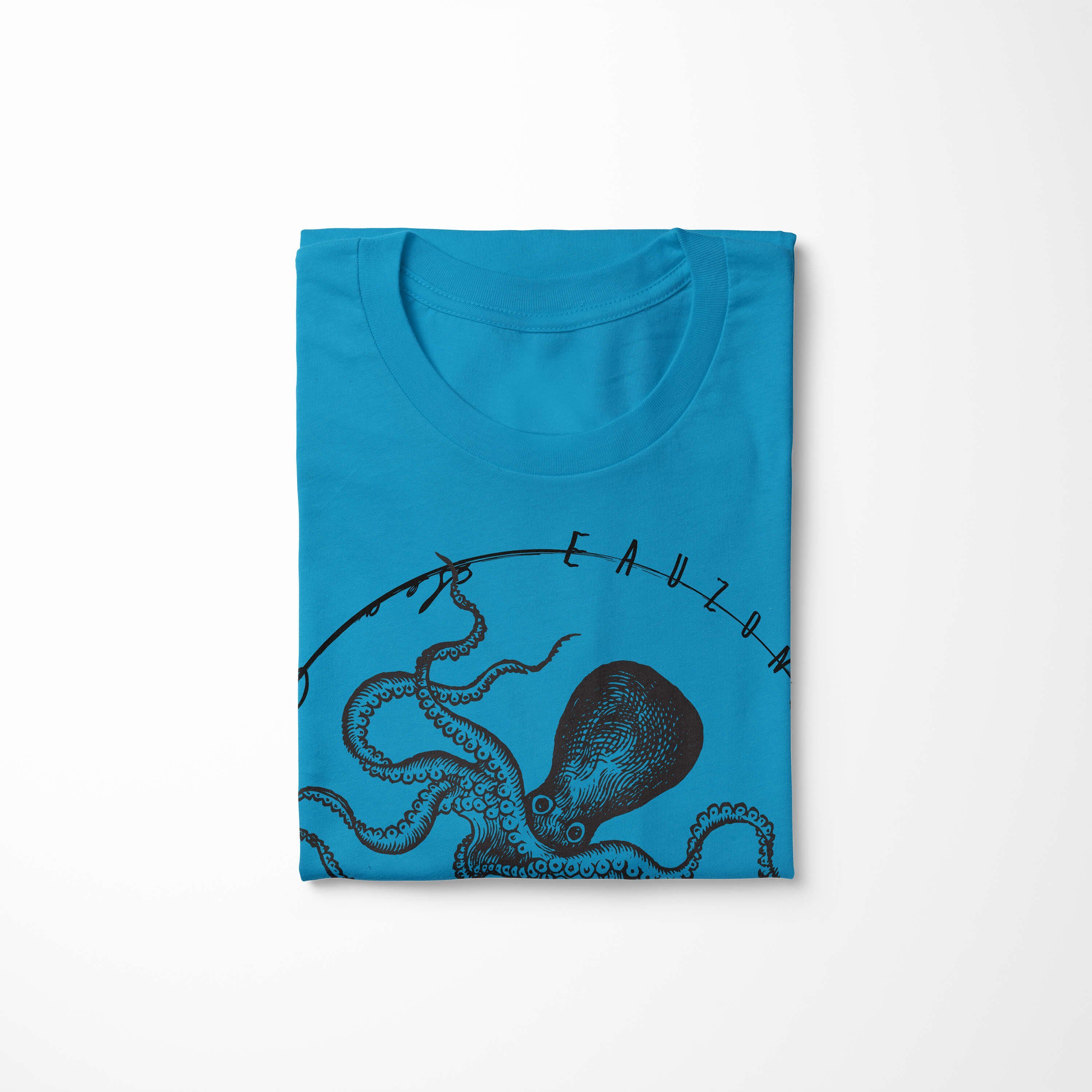 Sinus Art T-Shirt sportlicher und 084 Sea Struktur Serie: Schnitt Fische feine Tiefsee / Atoll - T-Shirt Creatures, Sea