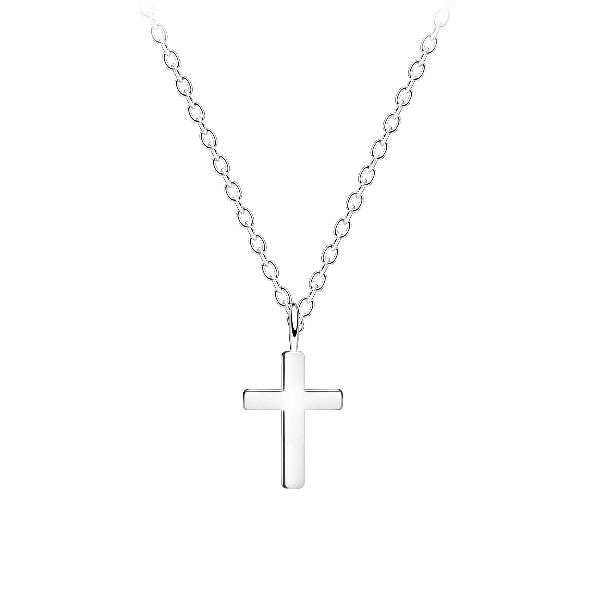 Monkimau Silberkette Kreuz Halskette 925 Silber, Hypoallergen