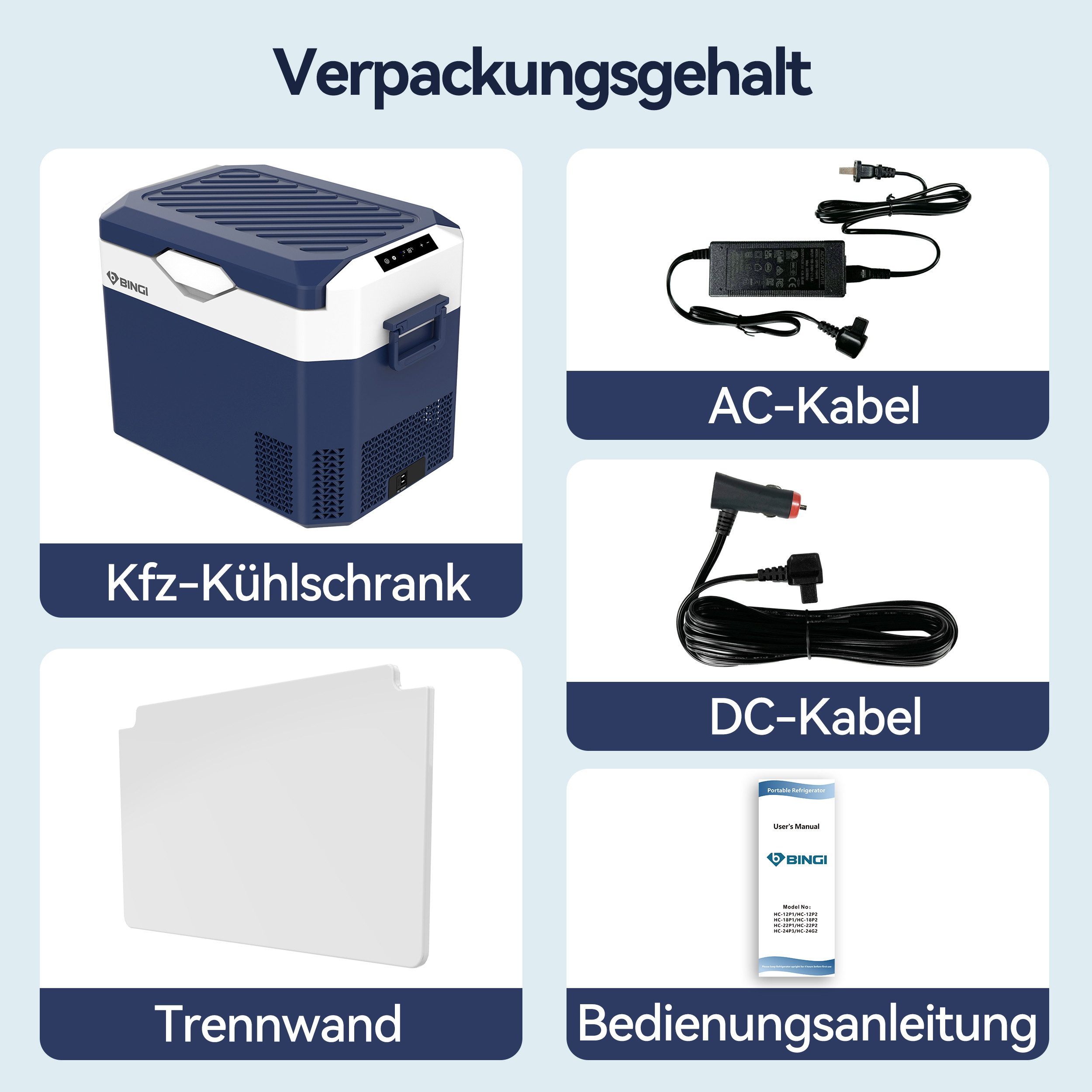 B BINGI Kühlbox Elektrisch Gefrierbox,bis –18°C,für Auto & Haus