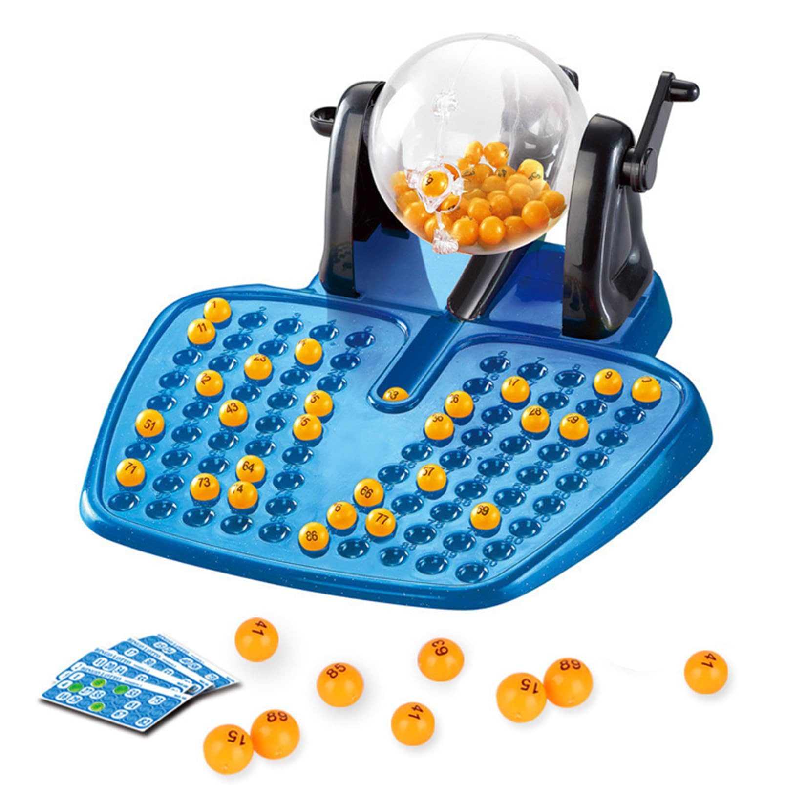 CLTYQ Spiel Lotto Maschine Spiel Set mit 1pc Lotto Maschine 90pc Scoring Marks, 90pc Kleine Kugeln 48pc Karten Partys After Dinner Weihnachten