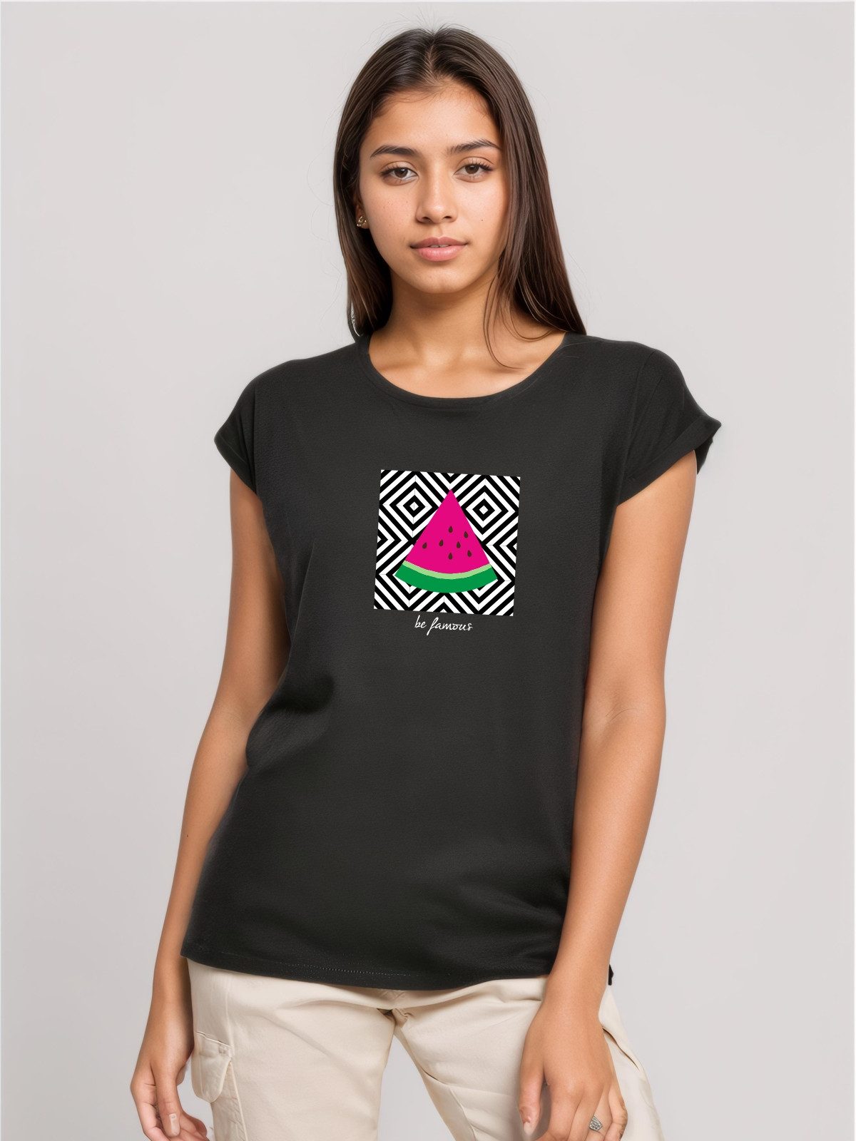 Be Famous Print-Shirt Classic Roll Up ETHNOME (1-tlg., keine)