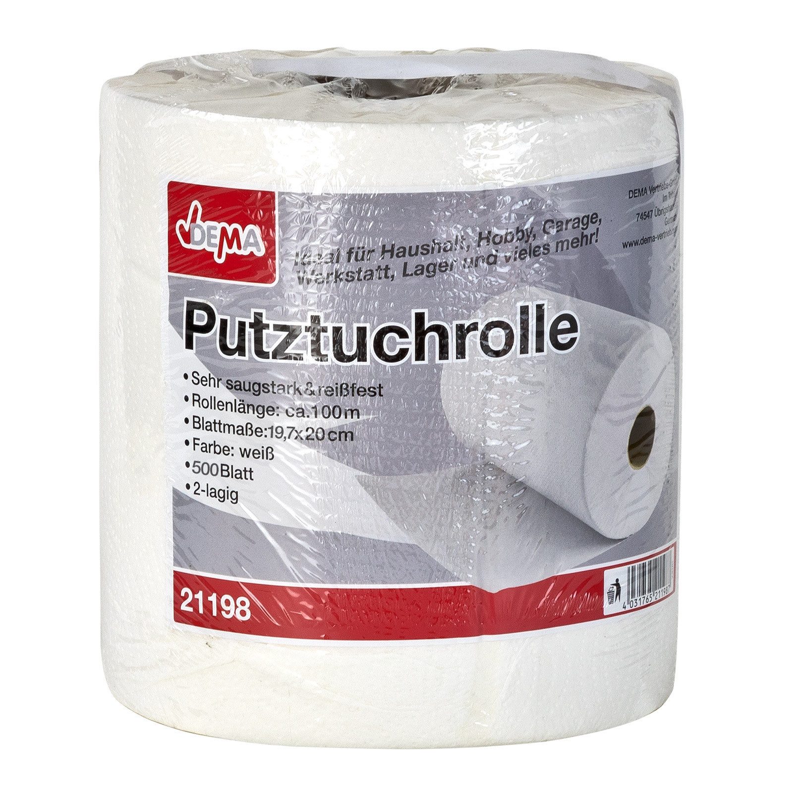 DEMA XXL Putztuchrolle Putztuch Papiertuch 100 m 500 Blatt Reinigungstuch (1-tlg)