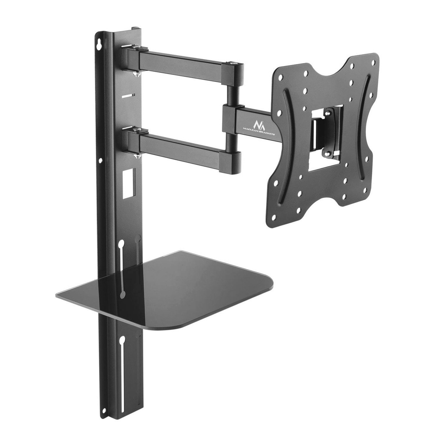 Maclean TV-Wandhalterung MC-771, (bis 42 Zoll, Fernseher Wandhalterung mit Ablage)