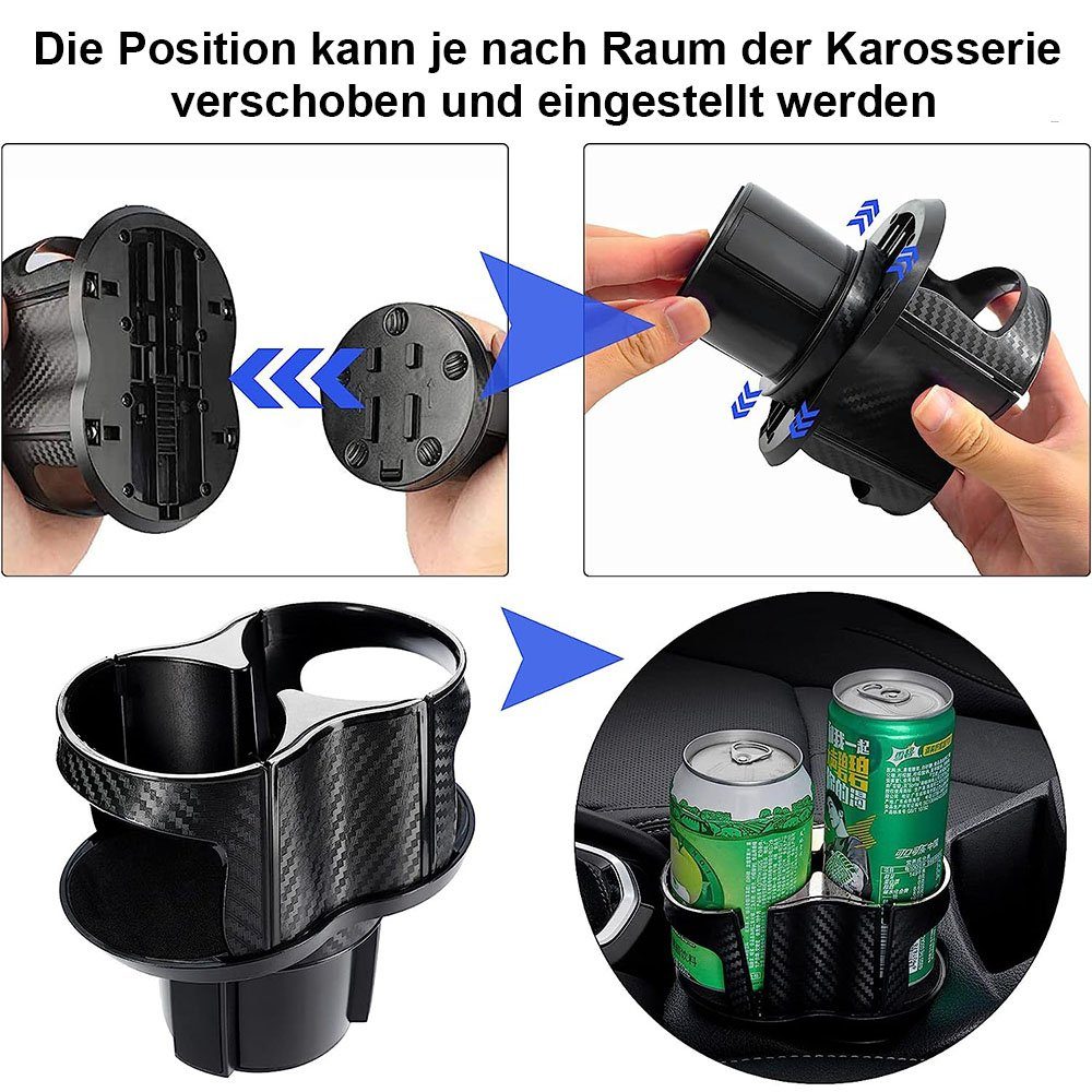 2 in Holder, Doppel Tasse. Wasserflasche TUABUR 1 Gap Cup Organizer, Tassenuntersetzer Auto