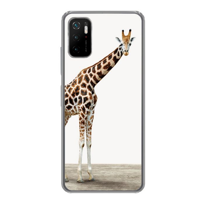 MuchoWow Handyhülle Giraffe - Tiere - Weißer Hintergrund - Kinder - Junge - Mädchen Phone Case Handyhülle Xiaomi Poco M3 Pro 5G Silikon Schutzhülle