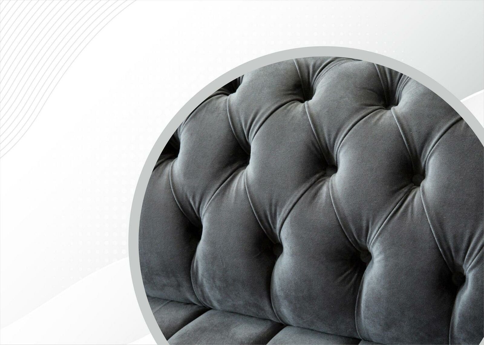 Grau Design Möbel Modern Neu Chesterfield-Sofa, JVmoebel Wohnzimmer Kreative Chesterfield Sofa Dreisitzer