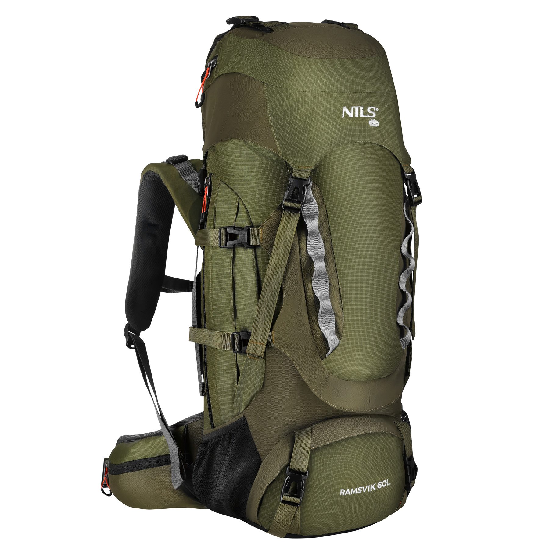 NILS CAMP Trekkingrucksack Outdoorrucksack Travelrucksack Rucksack RAMSVIK 60L, mit Handy- und Trinkblasenfach