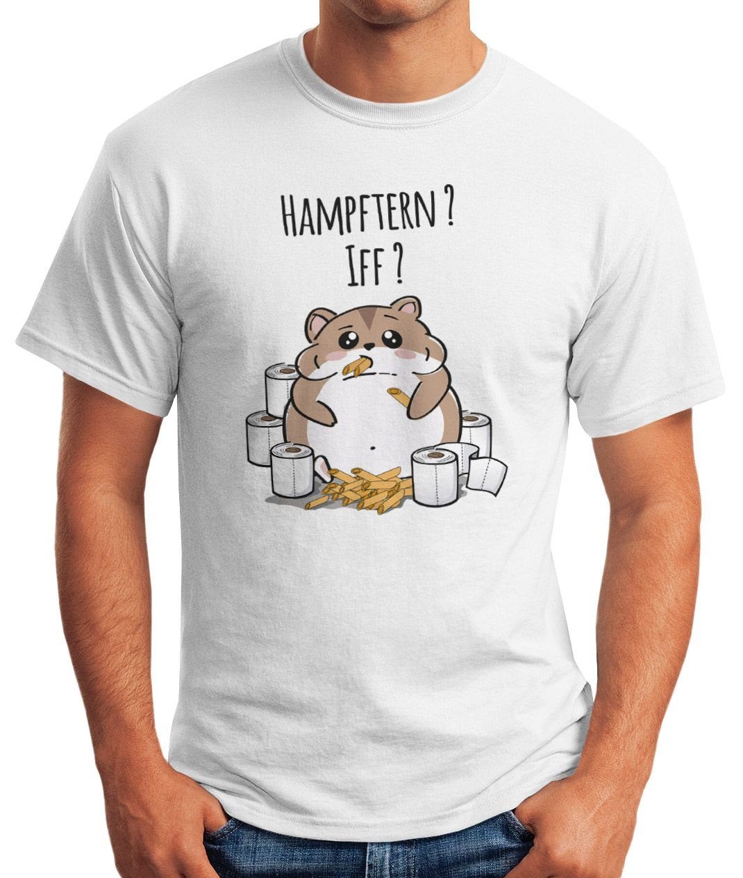 MoonWorks Print-Shirt Motiv Print Fun-Shirt Klopapier Pandemie Moonworks® 2020 T-Shirt Spruch Virus Herren lustig mit Hamsterkäufe Spruch Nudeln