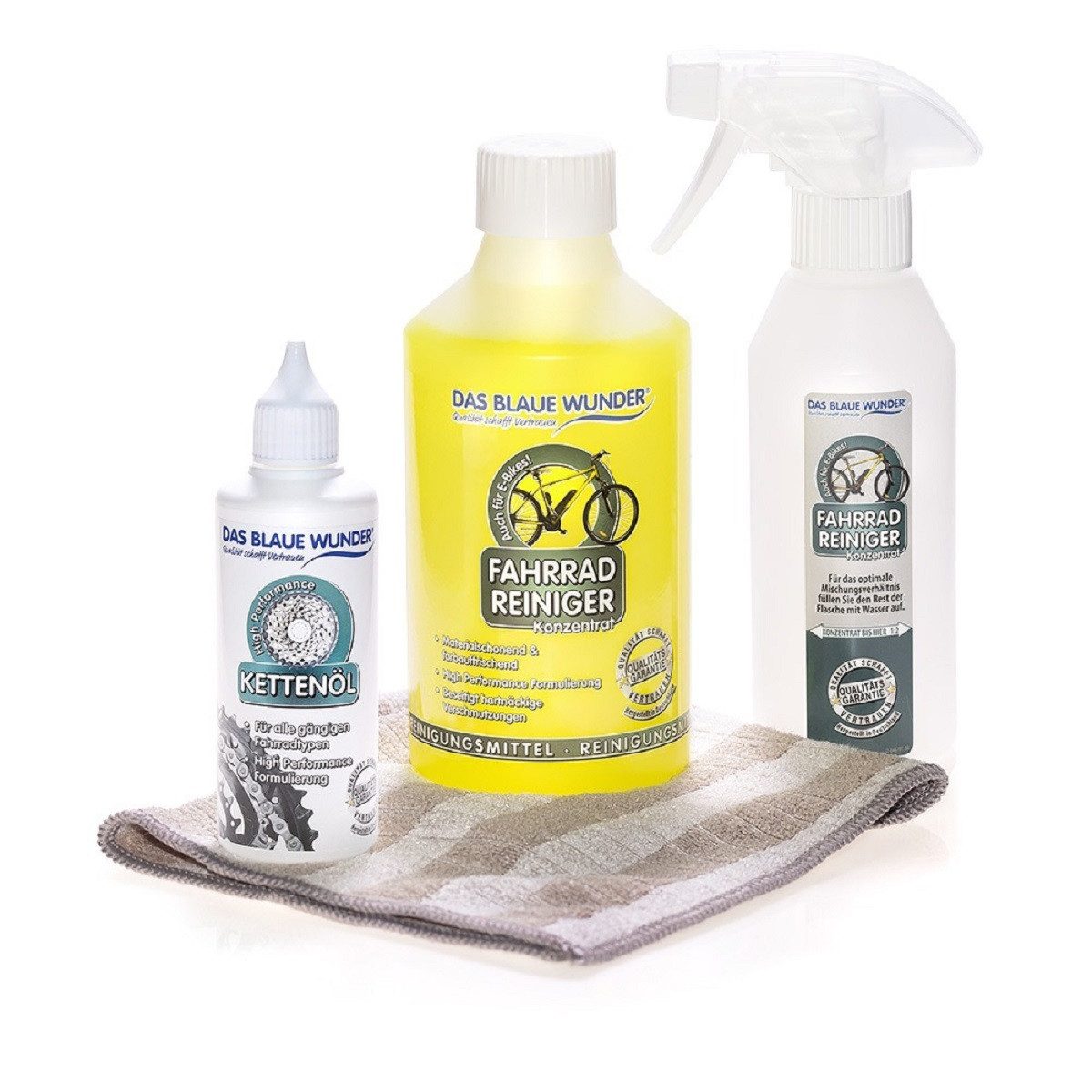 Das Blaue Wunder® Fahrrad Reiniger Allrounder Set – 4-teilig Reinigungskonzentrat (4-St)
