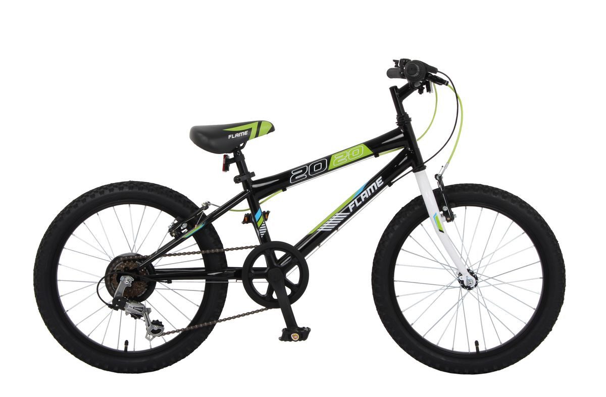 T&Y Trade Kinderfahrrad 20 Zoll Kinder Jungen Mädchen Fahrrad Mountainbike MTB Bike Rad FLAME, 6 Gang Shimano, Kettenschaltung, 6 Gang