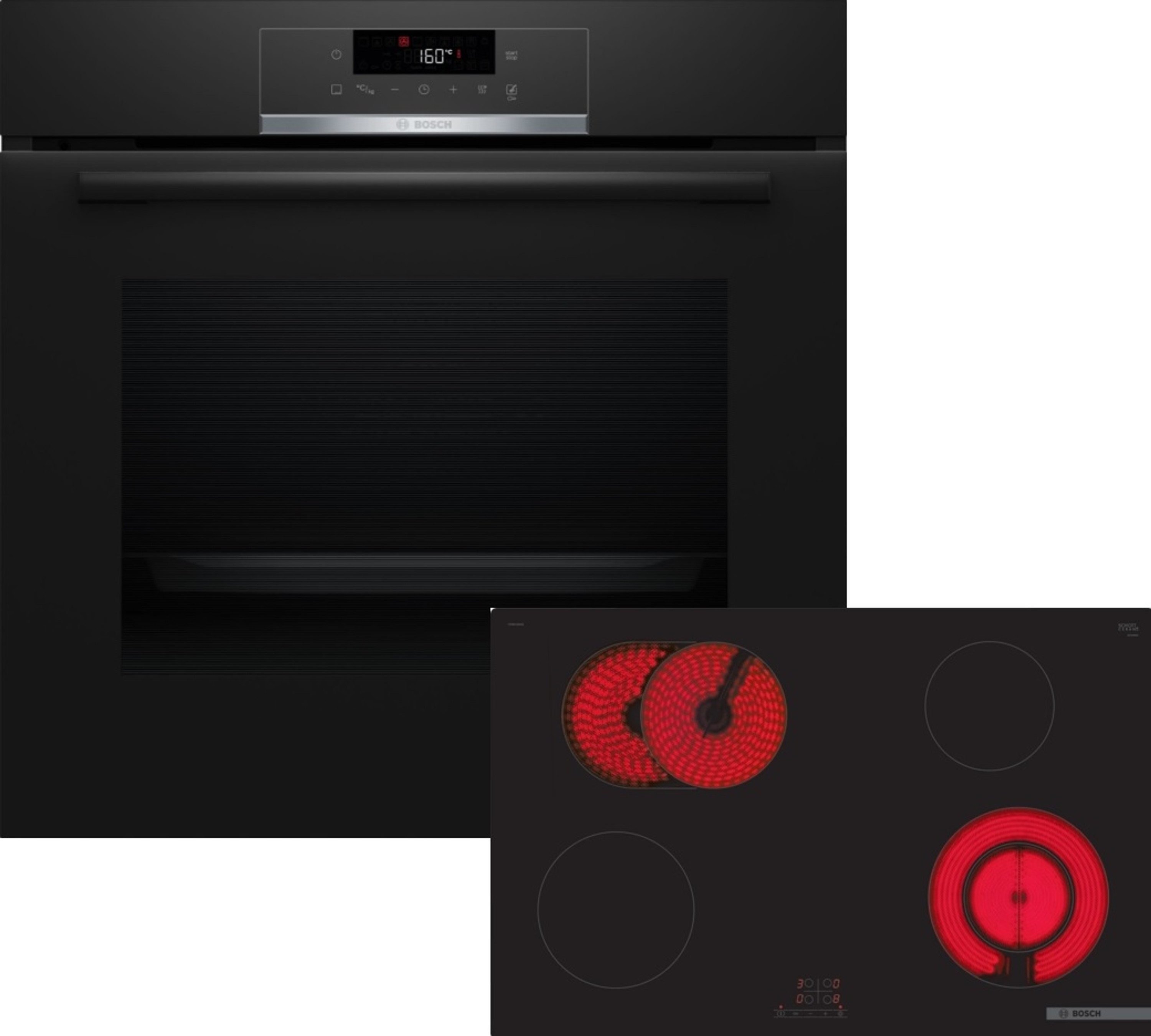 BOSCH Backofen-Set 4 HBA571BB3, mit nachrüstbar, AutoPilot, Halogen-Innenbeleuchtung