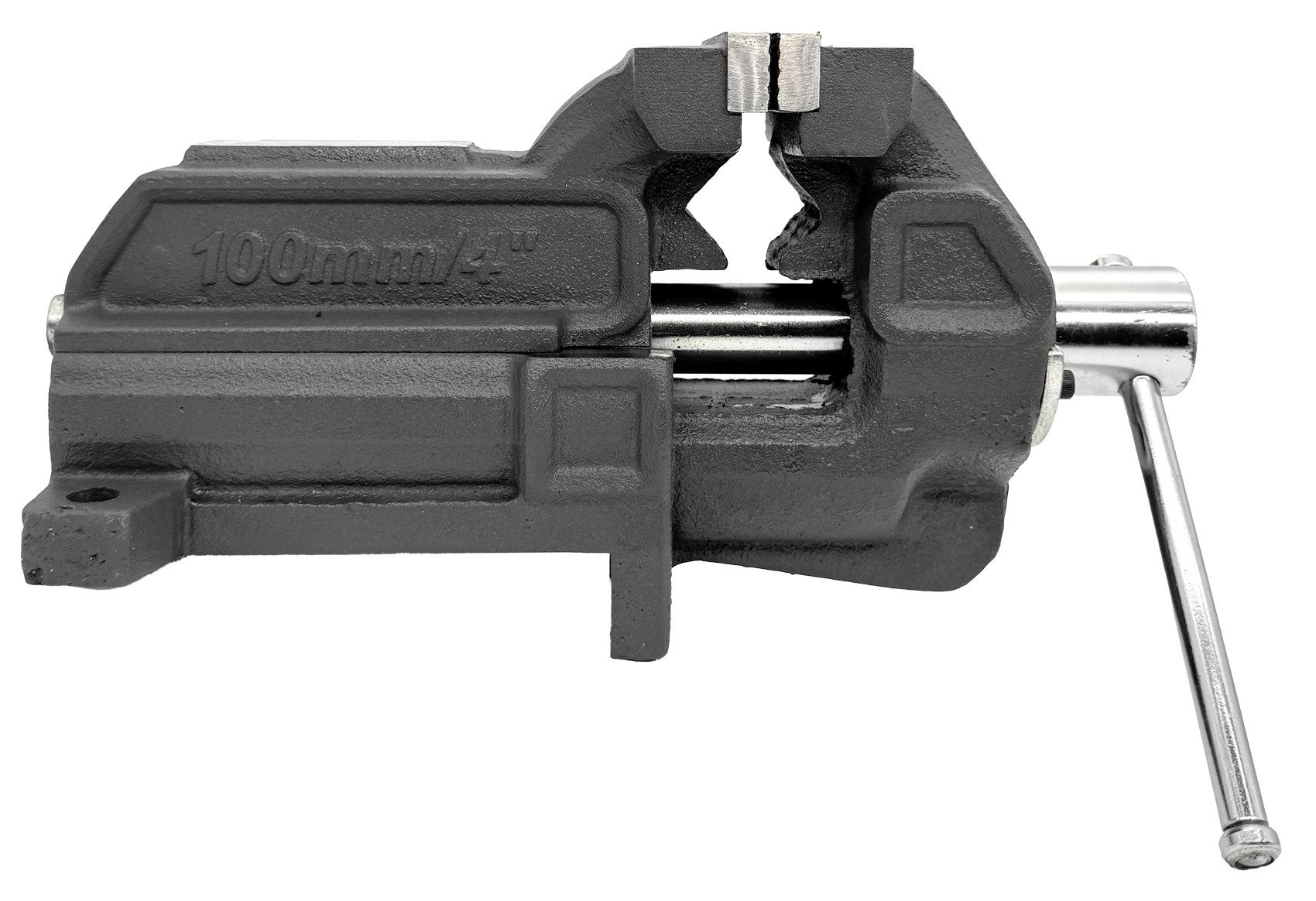 WELDINGER Schraubstock Schraubstock pro 100 mm leichtgängig feste Basis Rohrspannbacken, 1-St., extrem belastbar, Backen abnehmbar, Rohrspannbacken