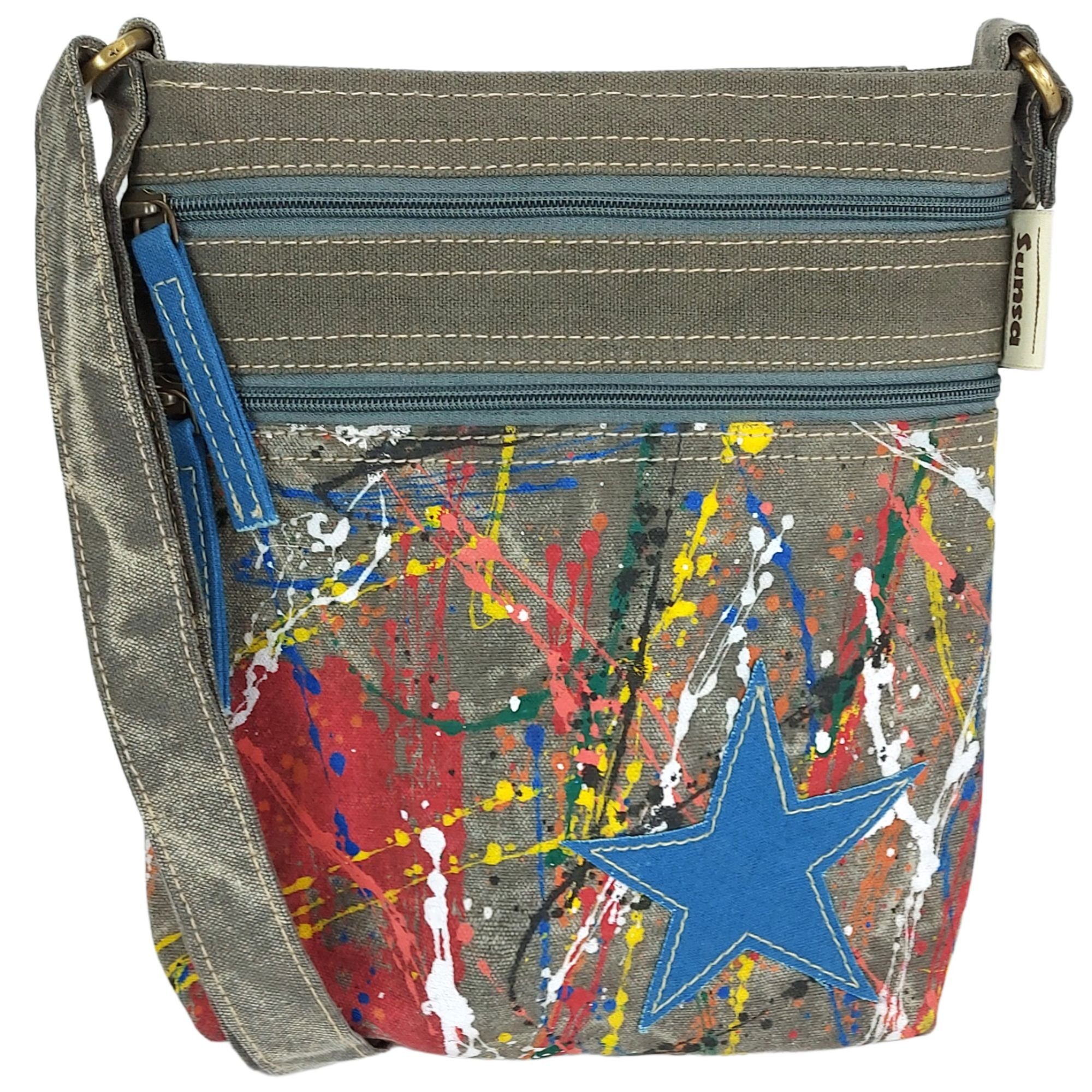 Umhängetasche Damen Umhängetasche. Canvas Schultertasche. Vegane Crossbody Bag