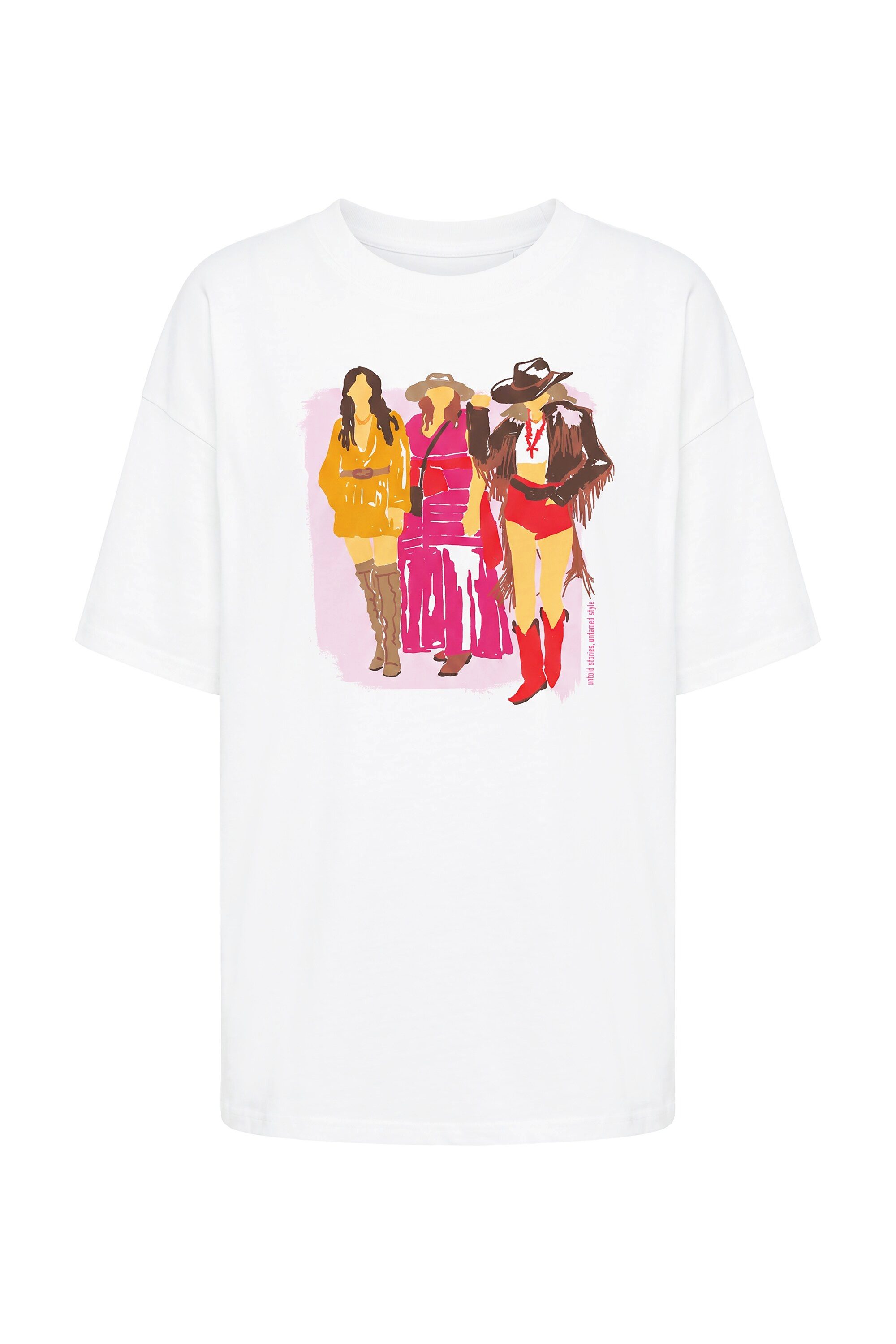 Studio Untold T-Shirt T-Shirt Oversize Shape Lady-Print – Bild 2 von 4