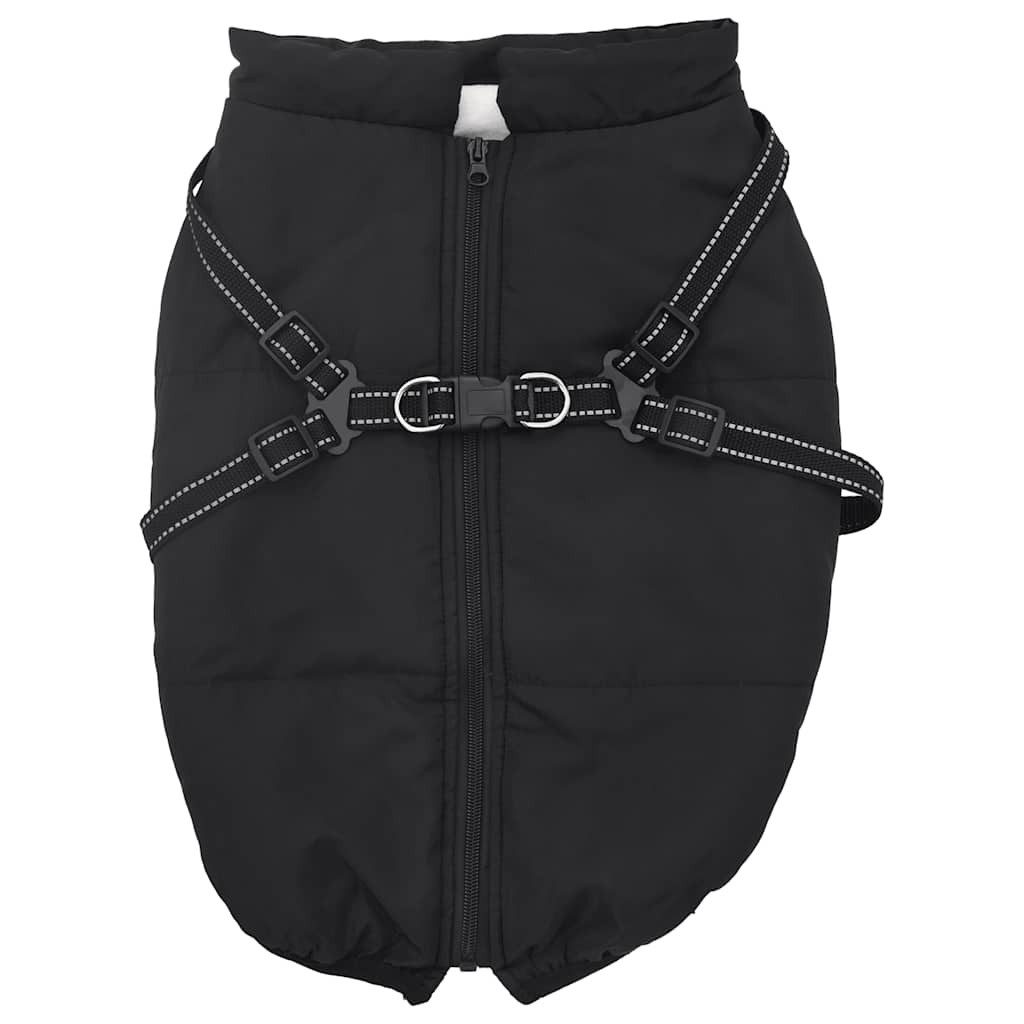 vidaXL Hundeshirt Hundemantel mit Geschirr Wasserdicht Reflektierend Schwarz L52