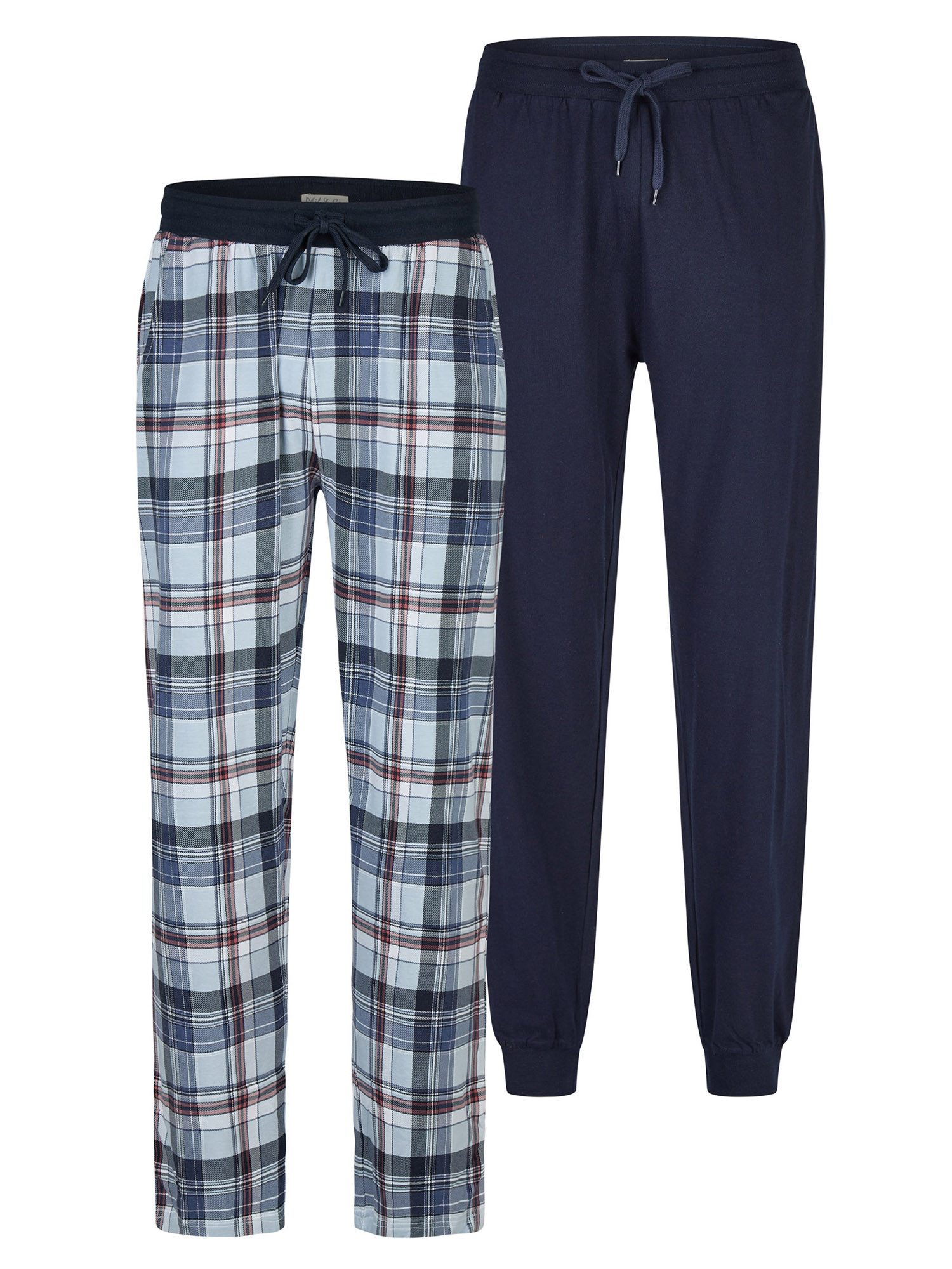 Phil & Co. Pyjamahose Classics (2-tlg) Schlafhose, Nacht Hose, Loungehose