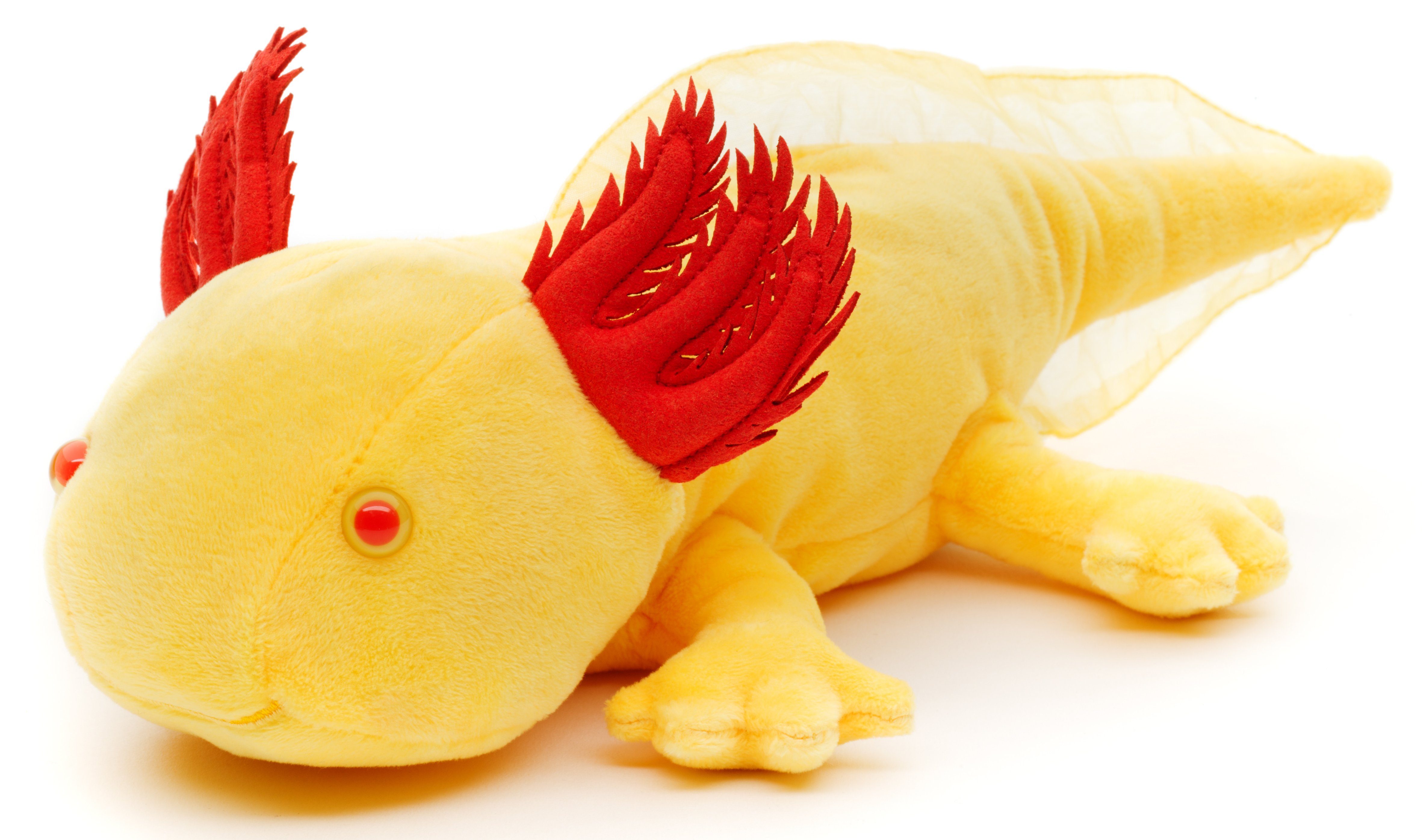 Uni-Toys Kuscheltier Axolotl - verschiedene Farben - 32 cm (Длина) - Plüsch, Plüschtier, zu 100 % recyceltes Füllmaterial
