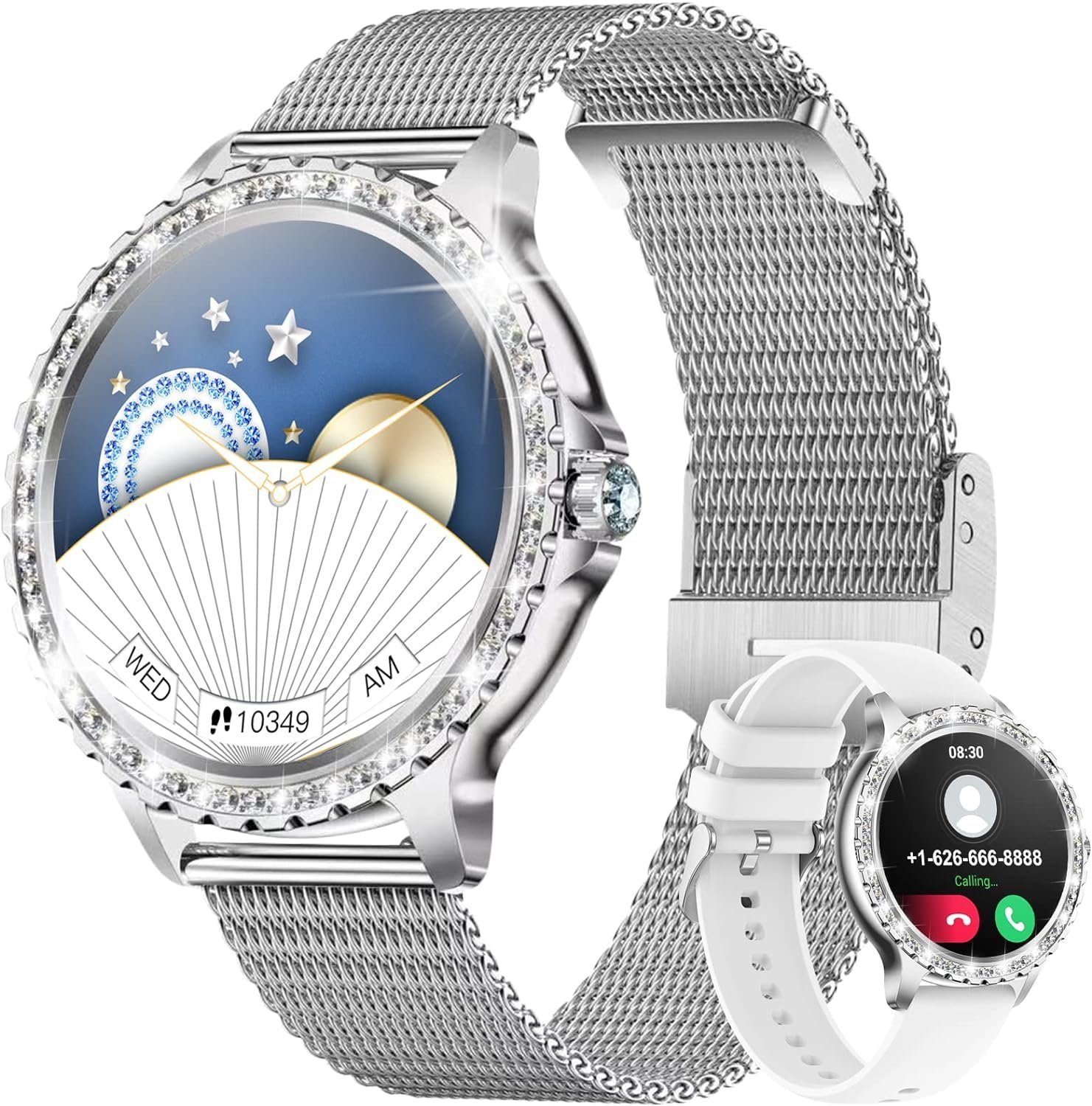 Lige Bluetooth Anrufe Activity Tracker Damen's Smartwatch (1,32 Zoll, Android / iOS), 100+ Sport mit Herzfrequenz Schlaf Monitor