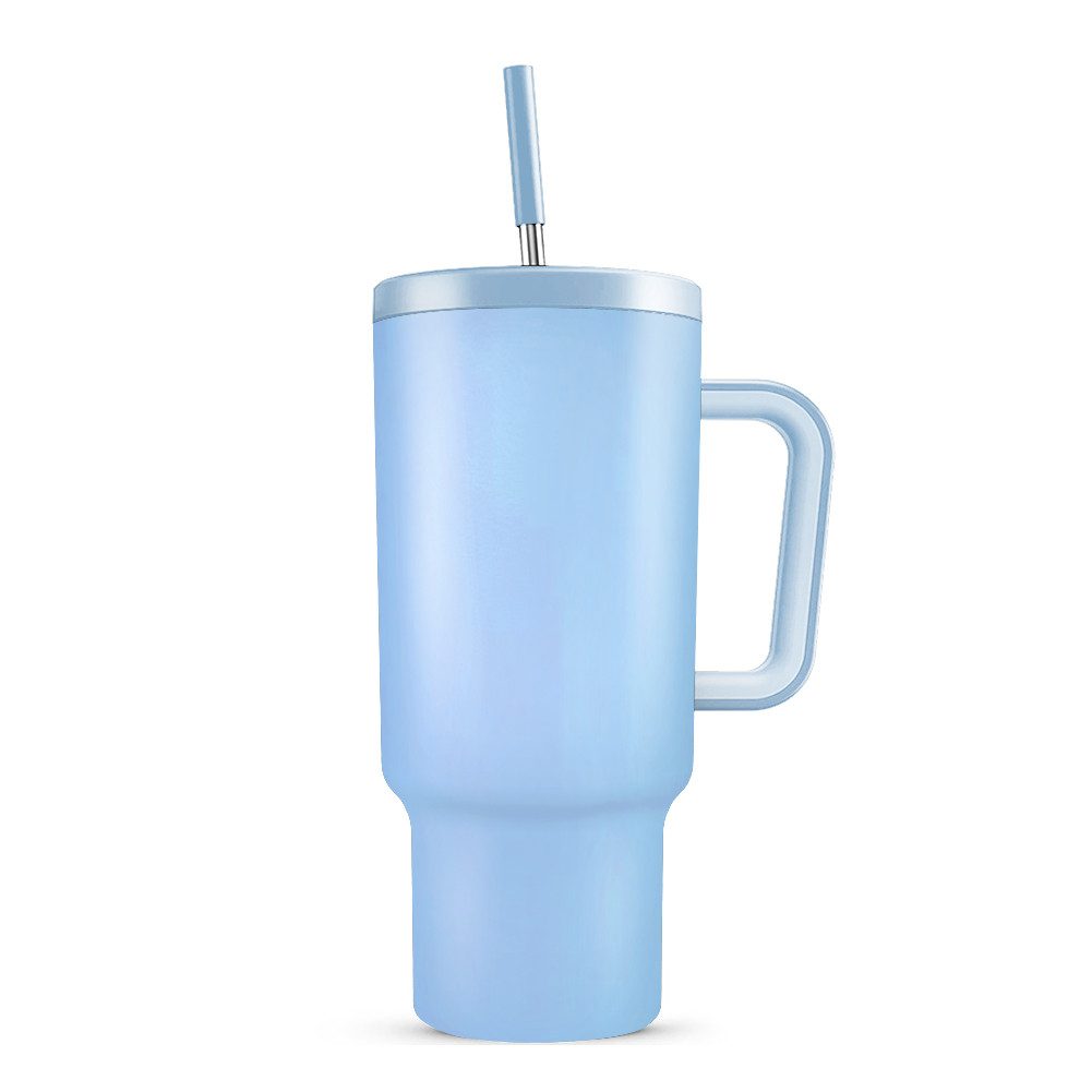 HT Thermobecher Trinkflasche mit Strohhalm 1.2L, Kühlt 11 Stunden - 34 Stunden Eisgekühlt - Kaffeebecher To Go