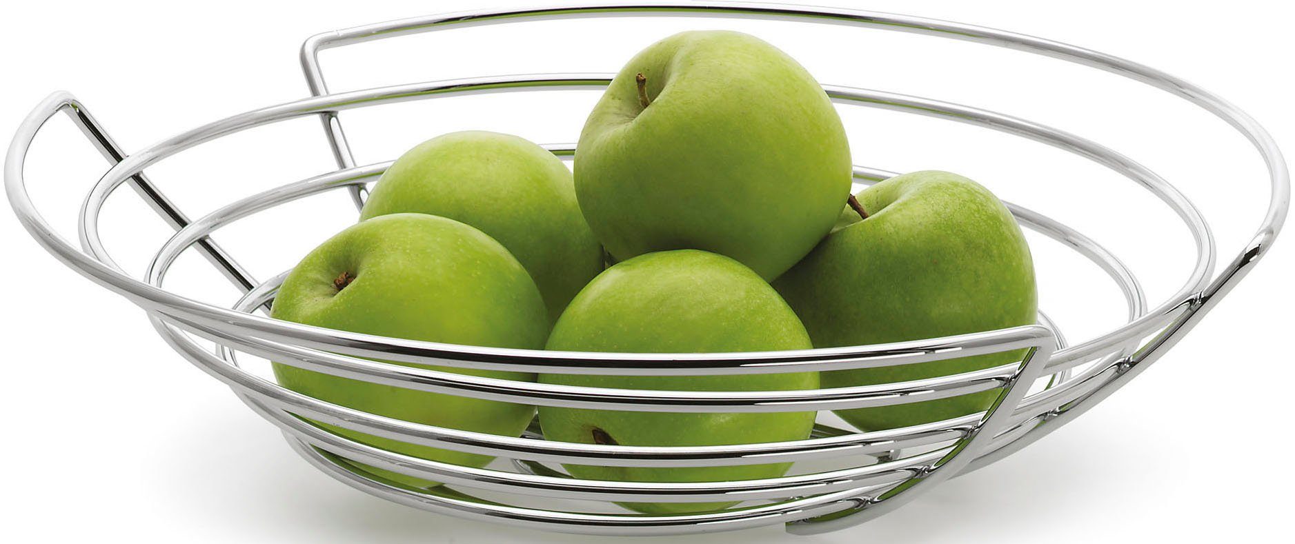 blomus Drahtkorb WIRES, Obstkorb aus Stahlgeflecht, Ø 36 cm
