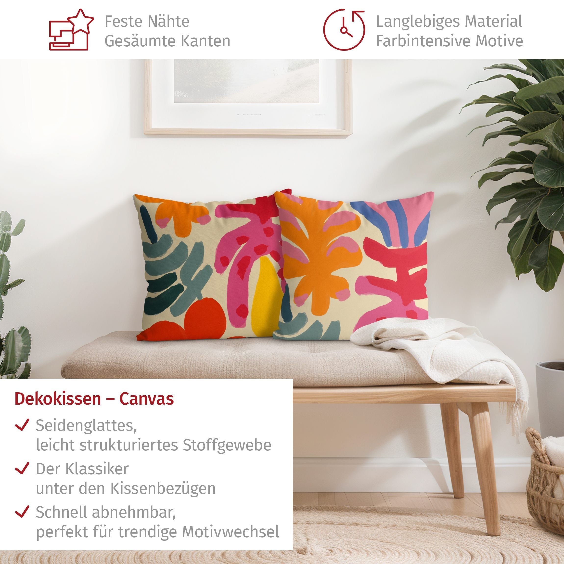 Bilderdepot24 Dekokissen 2-teilig drinnen Kissenhülle/ Sofakissen/ Zierkissen Kissenhülle bunt, Bezug mit / ohne Füllung Zierkissen Outdoor Sofa Bett