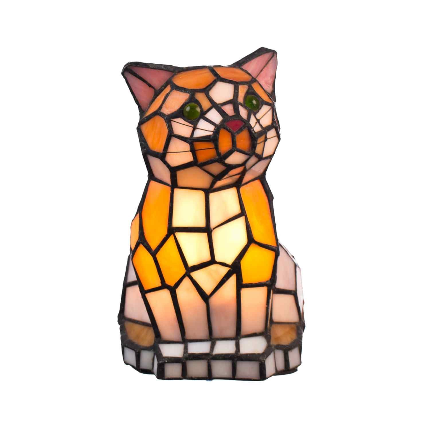 BIRENDY Stehlampe Lampe im Tiffany Style Tiff101 Figurenlampe Katze Glaslampe