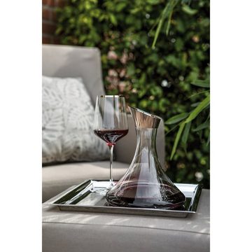 Fink Rotweinglas Rotweinglas PLATINUM - transparent - Glas, Glas, Platinumauflage, mit silberfarbener Platinumauflage - Füllmenge 650ml - handbemalt