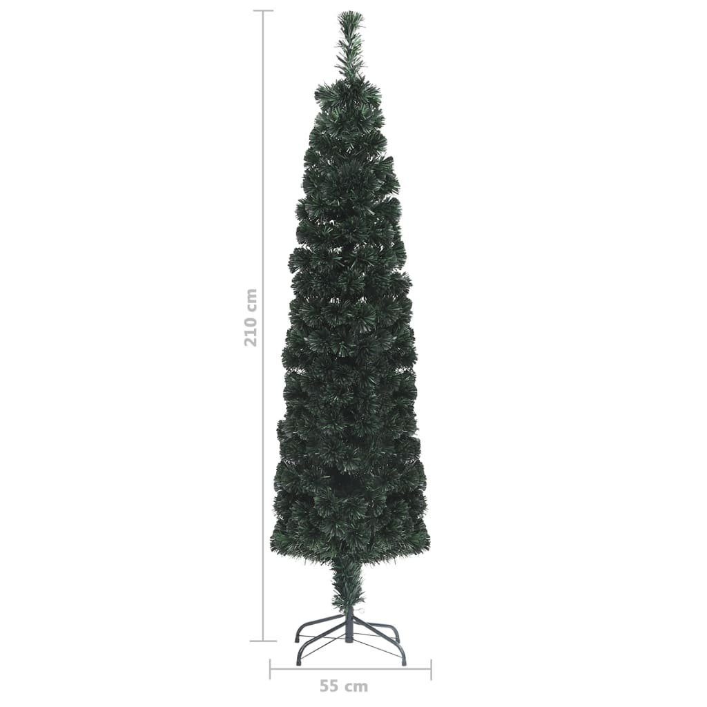 furnicato Künstlicher Weihnachtsbaum Schlank mit Glasfaser Ständer 210 cm