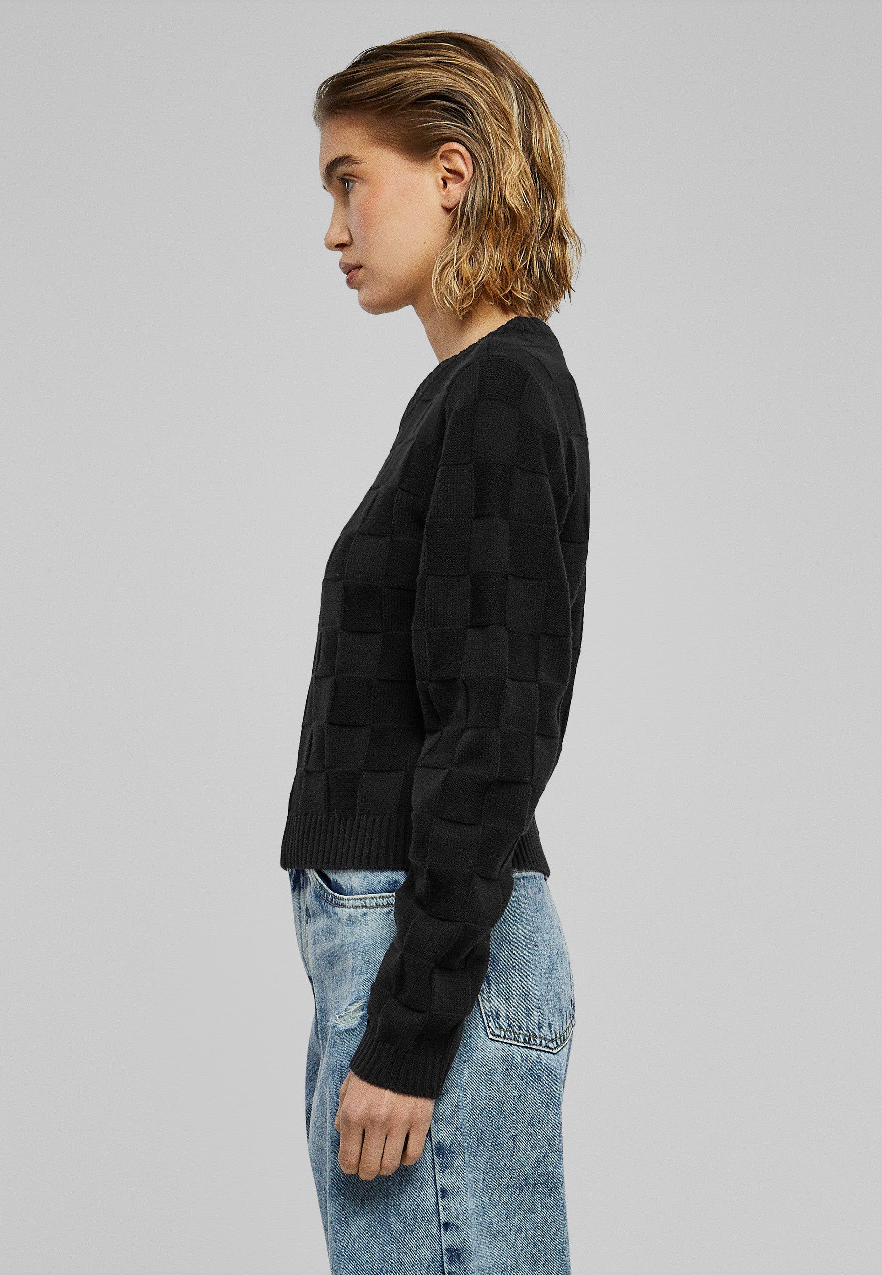 URBAN CLASSICS Rundhalspullover Urban Classics Damen Ladies Check Knit Sweater (1-tlg)