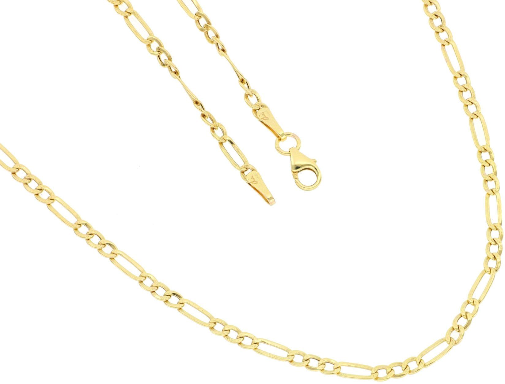 Firetti Goldkette Schmuck Geschenk Gold 585, Figarokette, diamantiert, ca.  2,5 mm breit, zu Hoodie, Kleid, Shirt, Jeans, Sneaker! Anlass Geburtstag  Weihnachten