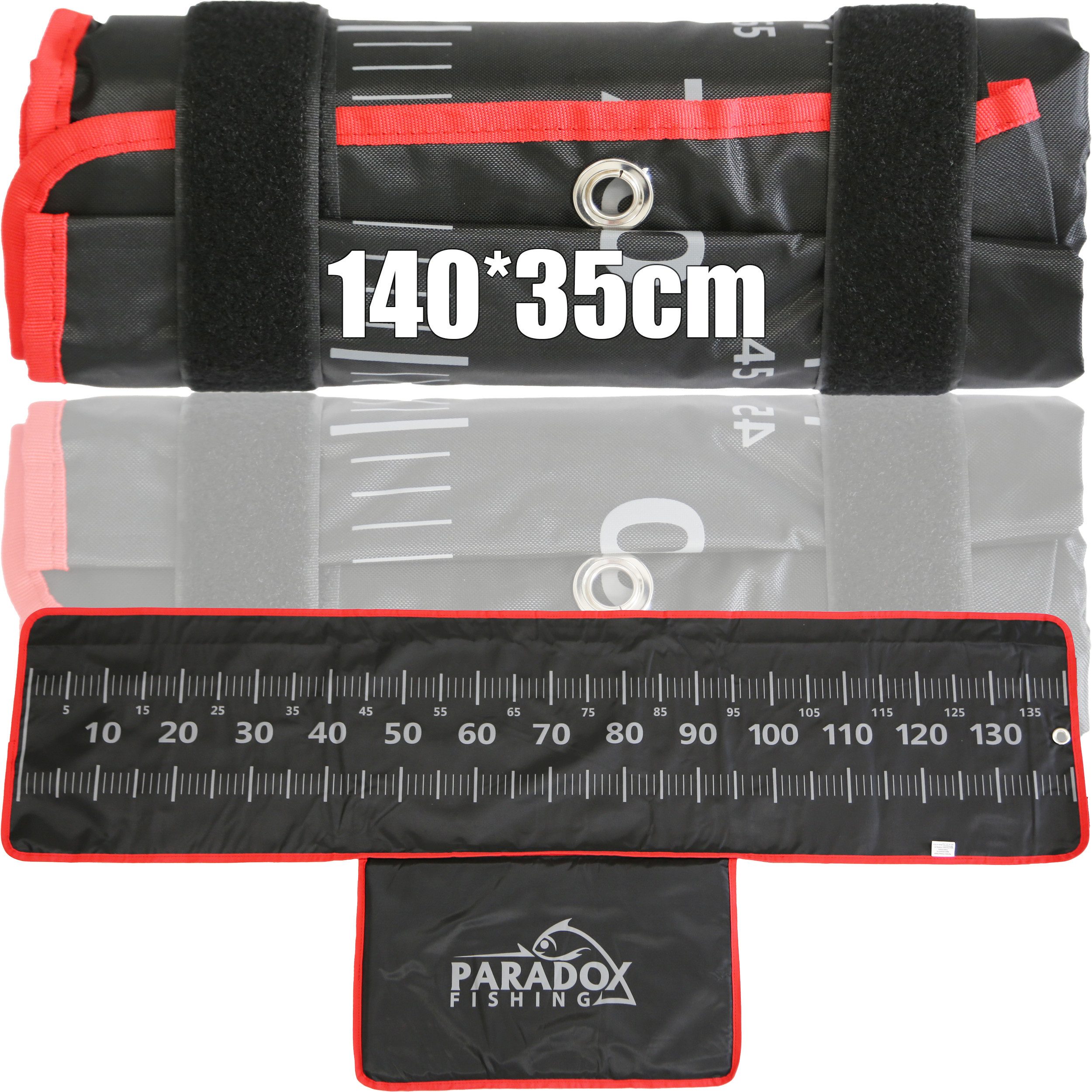 Paradox Fishing Angelkescher Raubfisch Abhakmatte (wasserabweisend, mit Maßband), 140*35cm leicht zu reinigen und schnell trocken