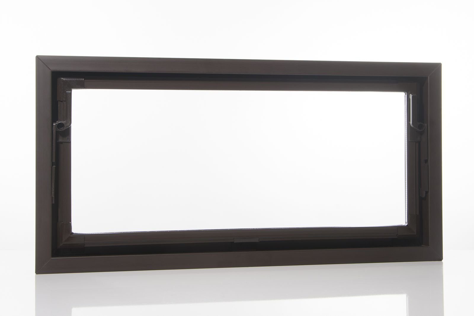 ACO Severin Ahlmann GmbH & Co. KG Kellerfenster Einfachglas ESG Kunststoff Kippfenster braun, Größe: 100x50cm, wärmeisolierend, Schutzgitter nachrüstbar