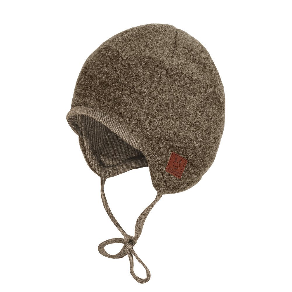MAXIMO Fleecemütze GOTS BABY-Mütze,Wollfleece kbT Jerseyfutter kbA, Bindeband (1-St) Wollfleece