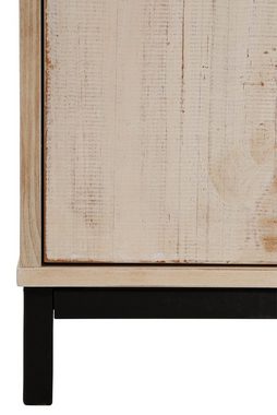 loft24 Regal Santana, Bücherschrank aus Kiefer mit Metallgestell im modernen Landhausstil