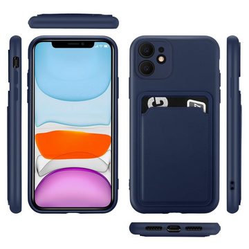 CoolGadget Handyhülle Card Case Handy Tasche für Apple iPhone 11 6,1 Zoll, Silikon Schutzhülle mit Kartenfach für iPhone 11 Hülle