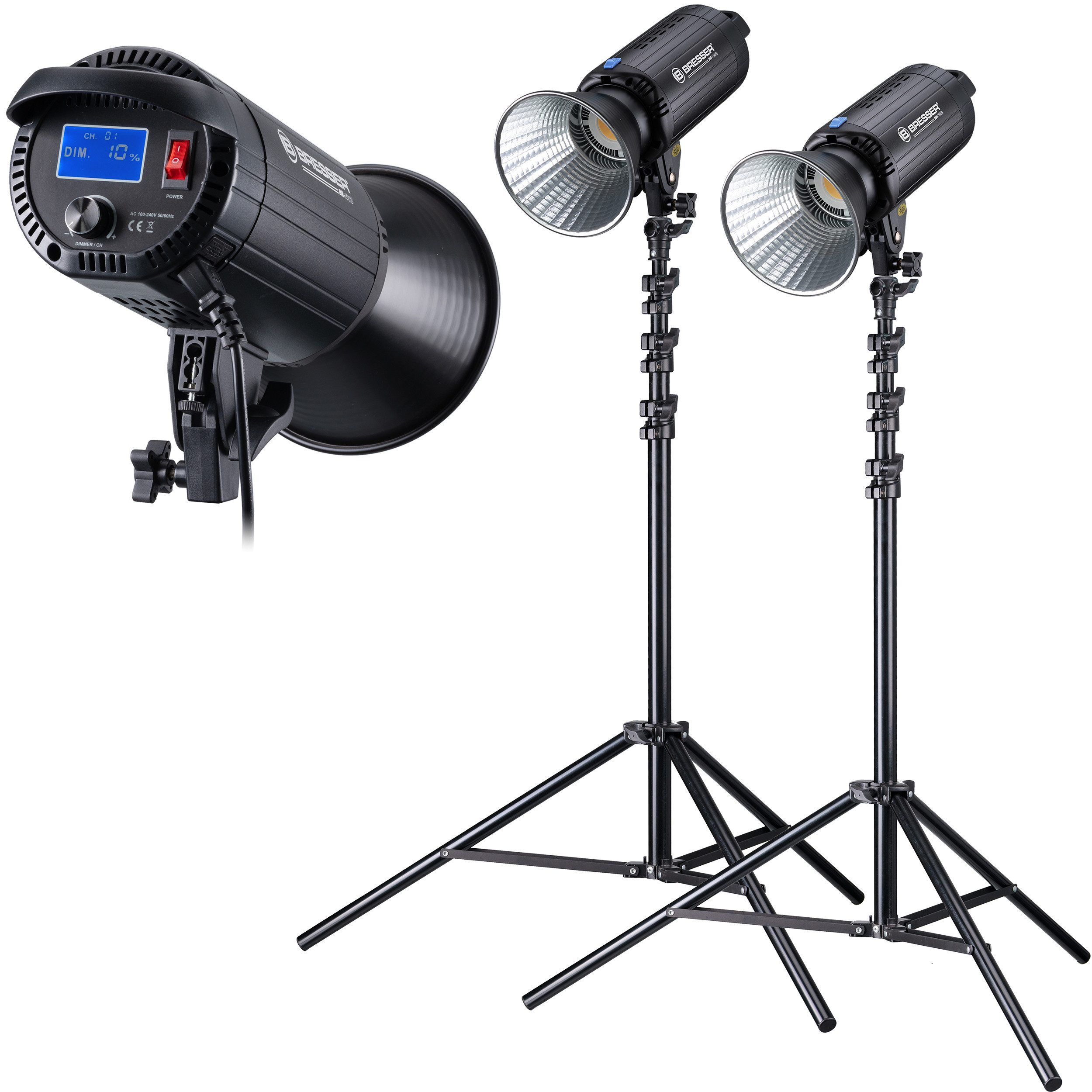 BRESSER Tageslichtlampe BRESSER BR-150S COB LED Dual Kit mit Reflektor