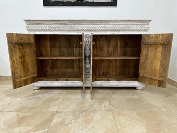 Oriental Galerie Unterschrank Weißes Sideboard Konsole Zarina Indien 180 cm