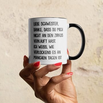 22Feels Tasse Grosse Schwester Geschenk Geburtstag Weihnachten Ältere Geschwister, Keramik, Made in Germany, Spülmaschinenfest, Zweifarbig