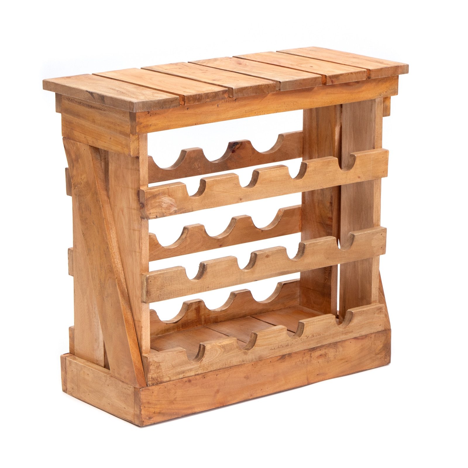 Weinregal NATUR WEINREGAL "SEVILLA", 56cm, Massivholz, Holz Weinschrank
