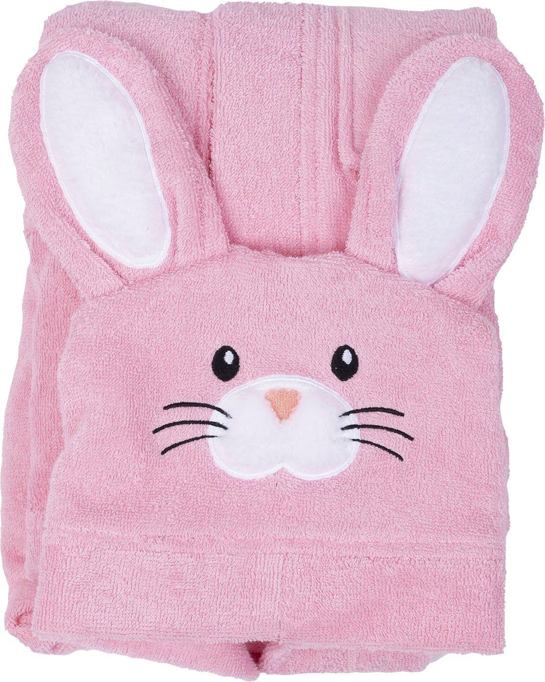 Wewo fashion Kinderbademantel 8024, Kurzform, Baumwolle, Kapuze, Gürtel, für Mädchen & Jungen, mit niedlicher Kapuze